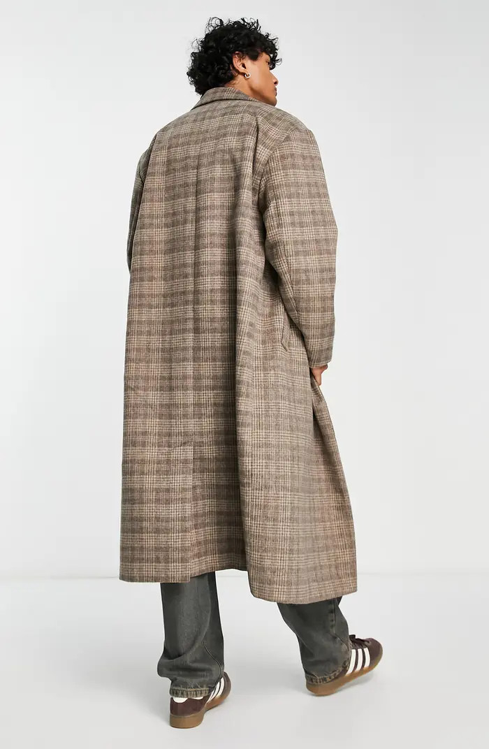 ASOS DESIGN Oversize Plaid Coat | Nordstrom | Nordstrom