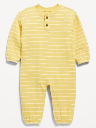 Printed Waffle-Knit Henley One-Piece for Baby | Old Navy (US)