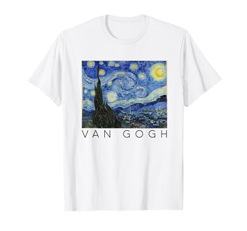 Van Gogh Painting Starry Night Expressionist Fine Art T-Shirt | Amazon (US)