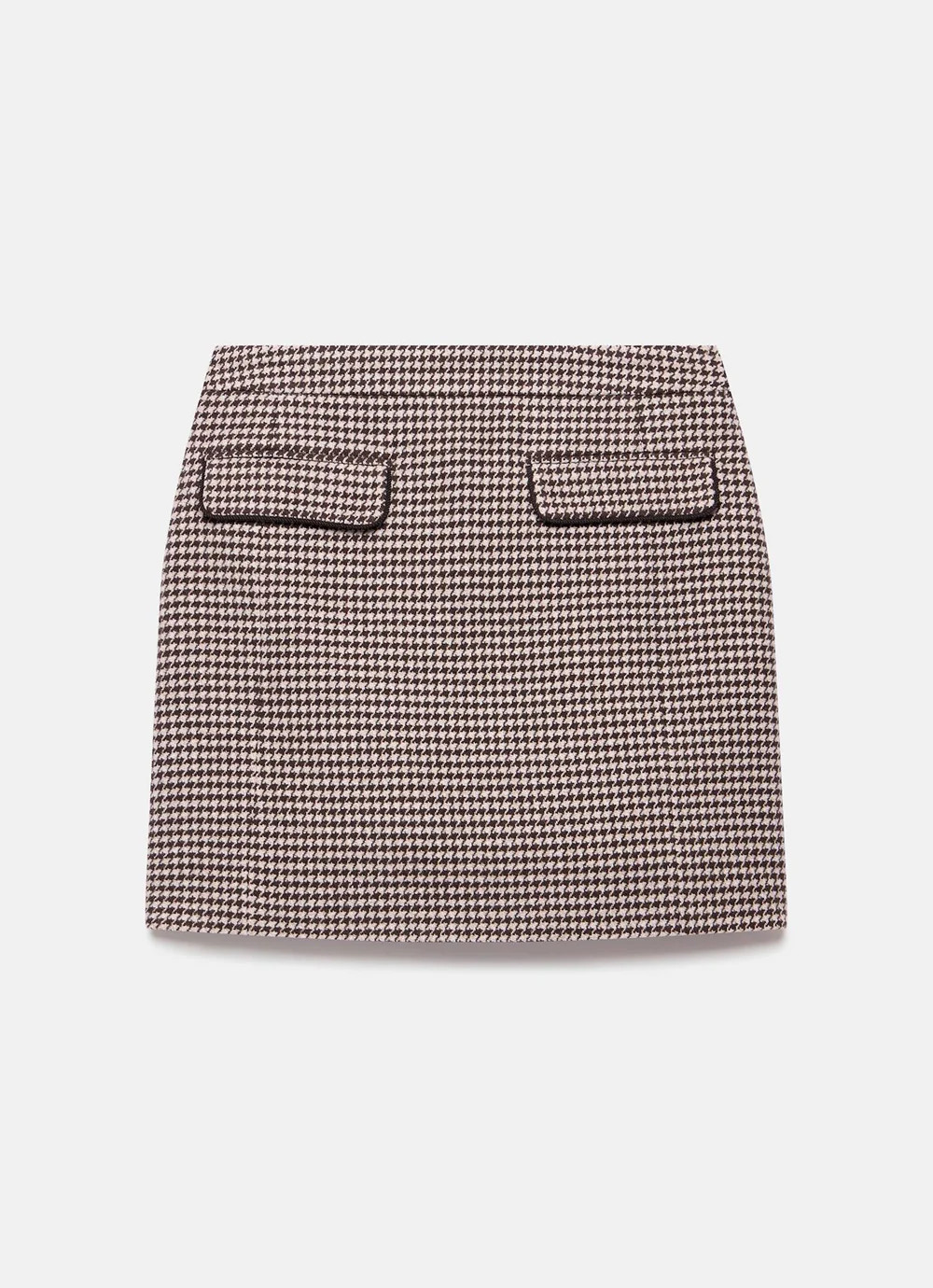 Brown Checked Mini Skirt | Mint Velvet