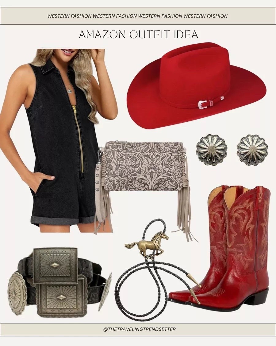 Amazon outfit idea - romper - cowgirl hat - cowboy boots - country concert outfit idea 

#LTKFindsUnder100 #LTKFindsUnder50 #LTKStyleTip
