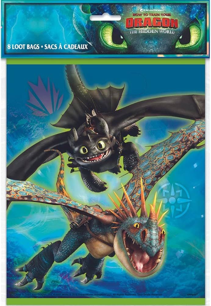 How to Train Your Dragon Party Loot Bags - 11" x 7.5", 8 Pcs | Amazon (US)