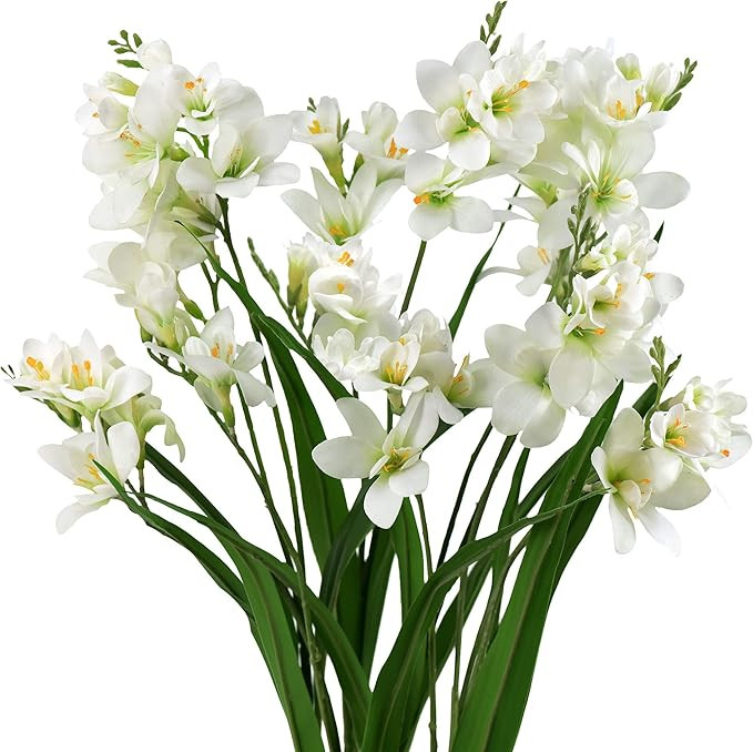 FiveSeasonStuff Real Touch Tall Freesias Artificial Flowers Arrangements (6 Stems) Bridal Wedding... | Amazon (CA)