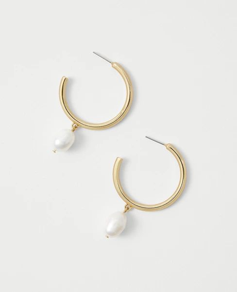 Pearlized Drop Hoop Earrings | Ann Taylor (US)