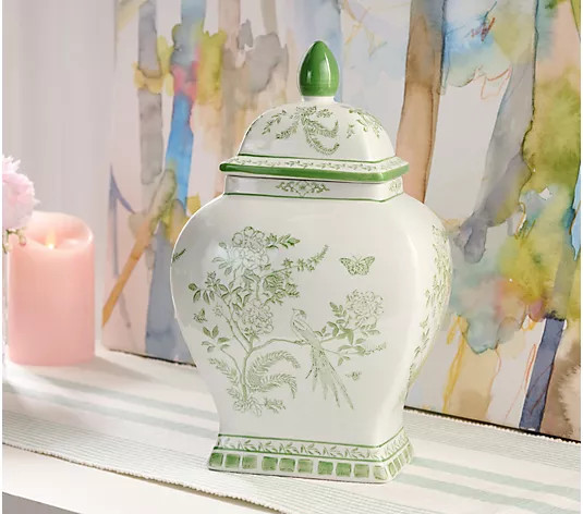 Mrs. H by Dee Hilfiger 13" Porcelain Ginger Jar - QVC.com | QVC