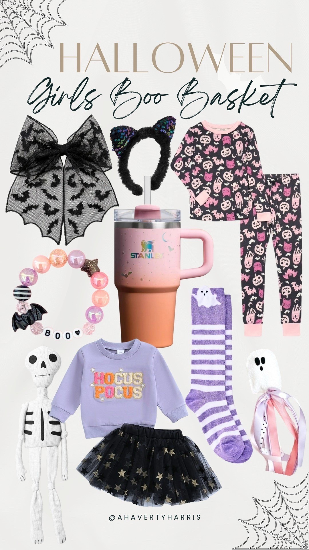 Halloween Little Girls Boo Basket - I put together Halloween baskets for my kids on October 1st so they have all month to enjoy Halloween pajamas, Halloween knit skeleton, Halloween bows and Halloween party outfits all month long!

#LTKKids #LTKHalloween #LTKFamily