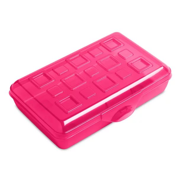 Sterilite Small Pencil Box Plastic, Neon Pink | Walmart (US)