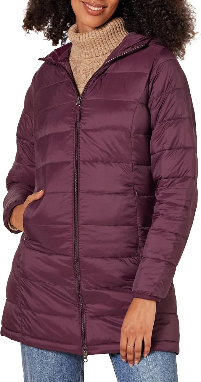 Amazon Essentials Women's Lightweight Full-Zip Water-Resistant Hooded Puffer Coat (Available in P... | Amazon (US)