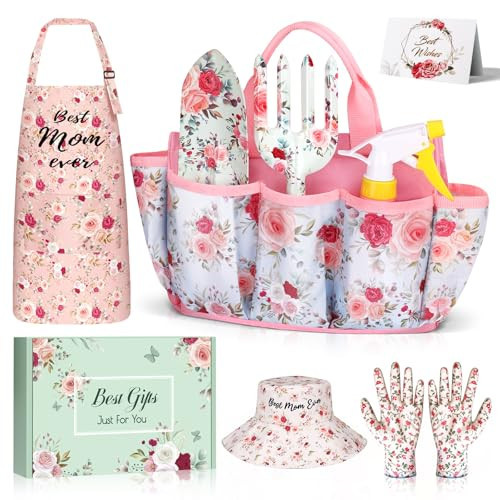 Linkax Mothers Day Mom Gifts for Mothers Wife Daughter, 9-Piece Garden Tools Set Gifts for Adults Women, Spring Gardening Birthday Present for Her Wife Mama Friends Sister Ladies Plant Lovers | Amazon (US)