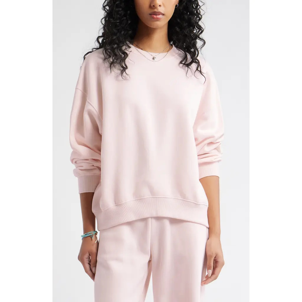 BP. Relaxed Cotton Blend Sweatshirt in Pink Primrose at Nordstrom, Size Small | Nordstrom