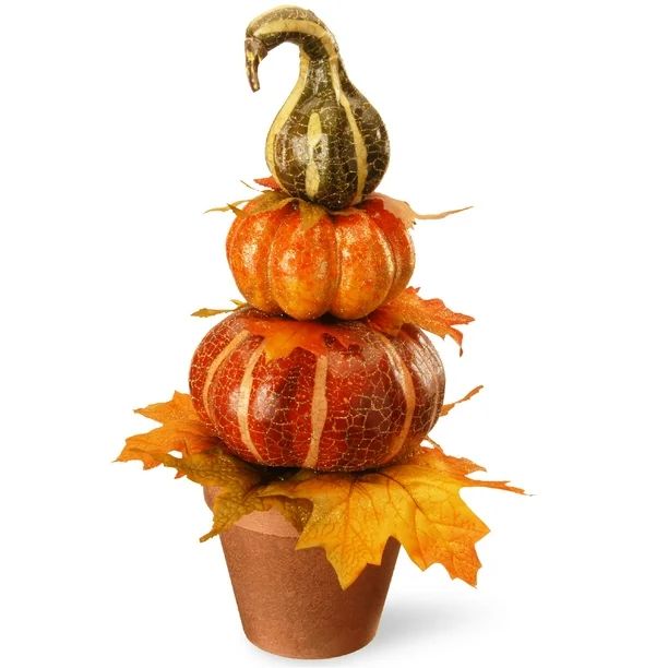 15” Handcrafted Potted Pumpkin Decor - Walmart.com | Walmart (US)