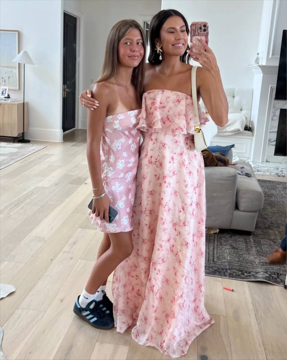 pink dress wedding guest Blush A-Line Midi Casual Dress: Camellia Soft Blush / Large line skirt and 3D flowers on the bodice. Pink Wedding Guest Dresses For