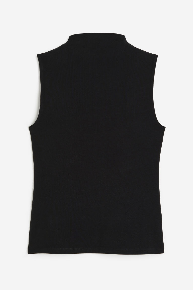 H & M - Mock Turtleneck Tank Top - Black | H&M (US + CA)