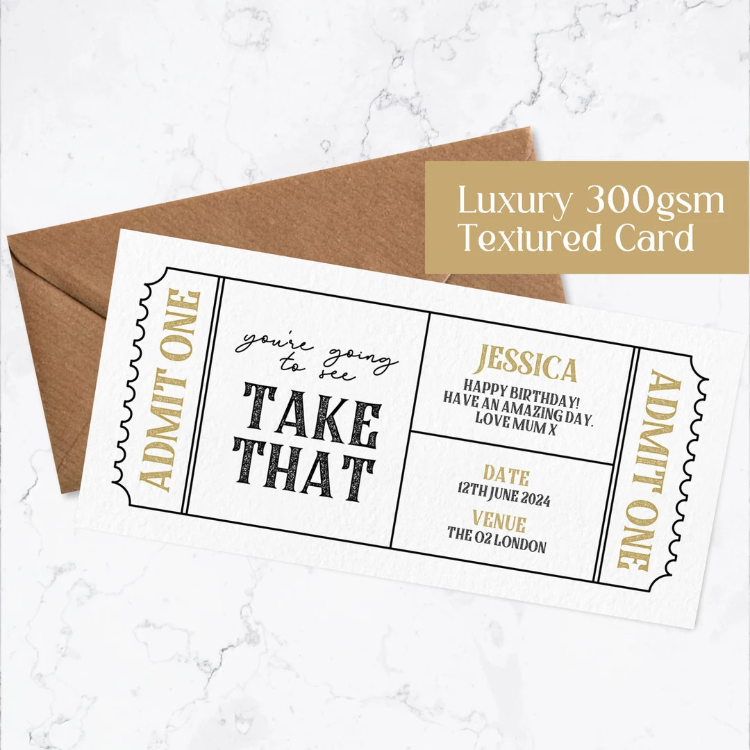 Personalised Concert Ticket Birthday Reveal Gift Admit One Ticket Gift Reveal Gig Ticket Theatre ... | Etsy (US)
