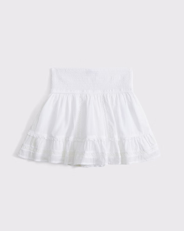 Women's Flirty Lace-Trim Mini Skort | Women's Bottoms | Abercrombie.com | Abercrombie & Fitch (US)