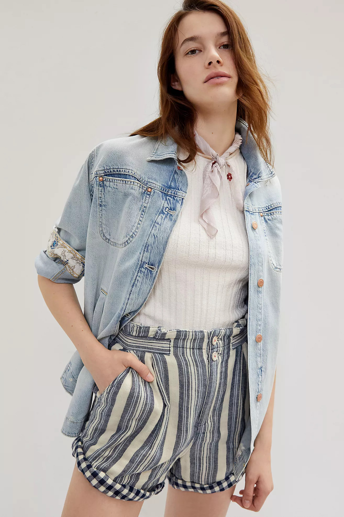 Pilcro Drapey Denim Shirt Jacket | Anthropologie (US)