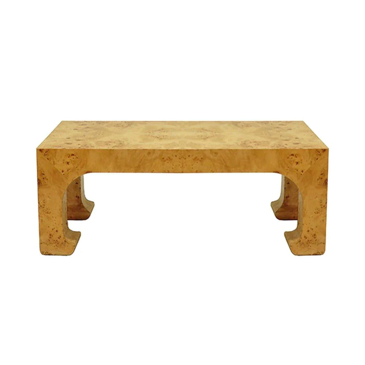 Nicola Pagoda Style Coffee Table in Burl Wood | The Well Appointed House, LLC