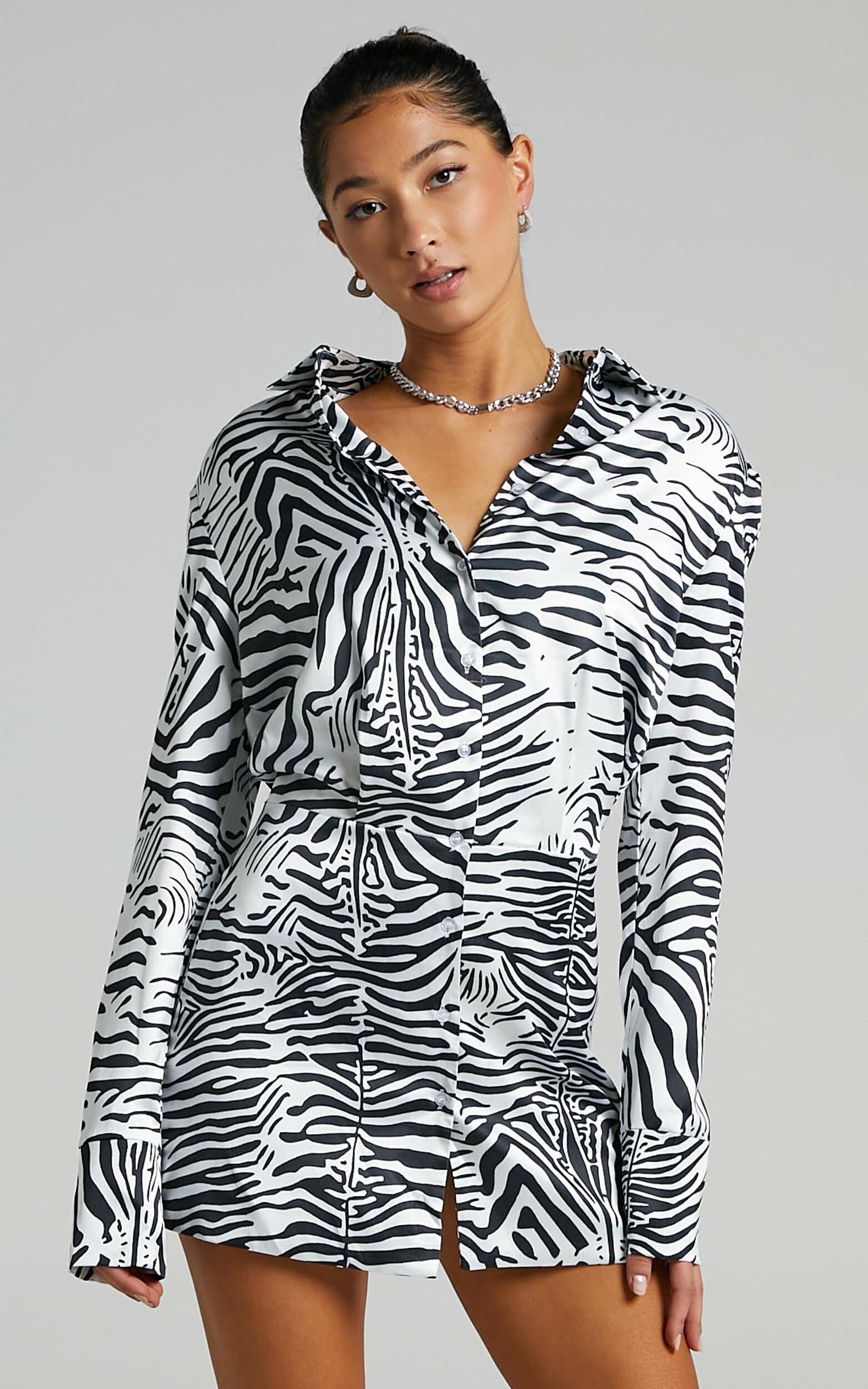 Lioness - Mirror Image Mini Dress in Zebra | Showpo - deactived