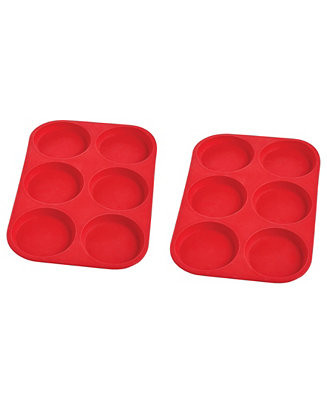 Mrs. Anderson’s Baking Set of 2 Silicone 6-Cup Muffin Top Pan, BPA Free, Non-Stick European-Gra... | Macy's