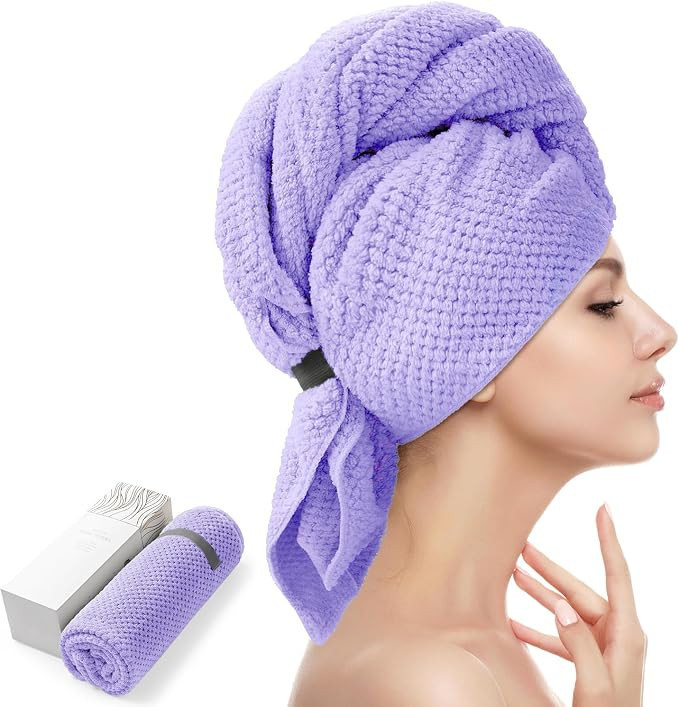 YFONG Larger Microfiber Hair Towel Wrap for Women, 30" X 40"Super Absorbent | Fast Drying, Hair T... | Amazon (US)