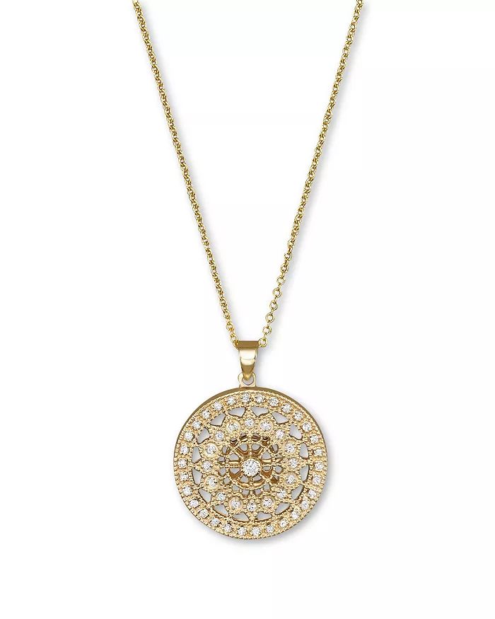 Diamond Medallion Pendant Necklace in 14K Yellow Gold, .25 ct. t.w. - 100% Exclusive | Bloomingdale's (US)