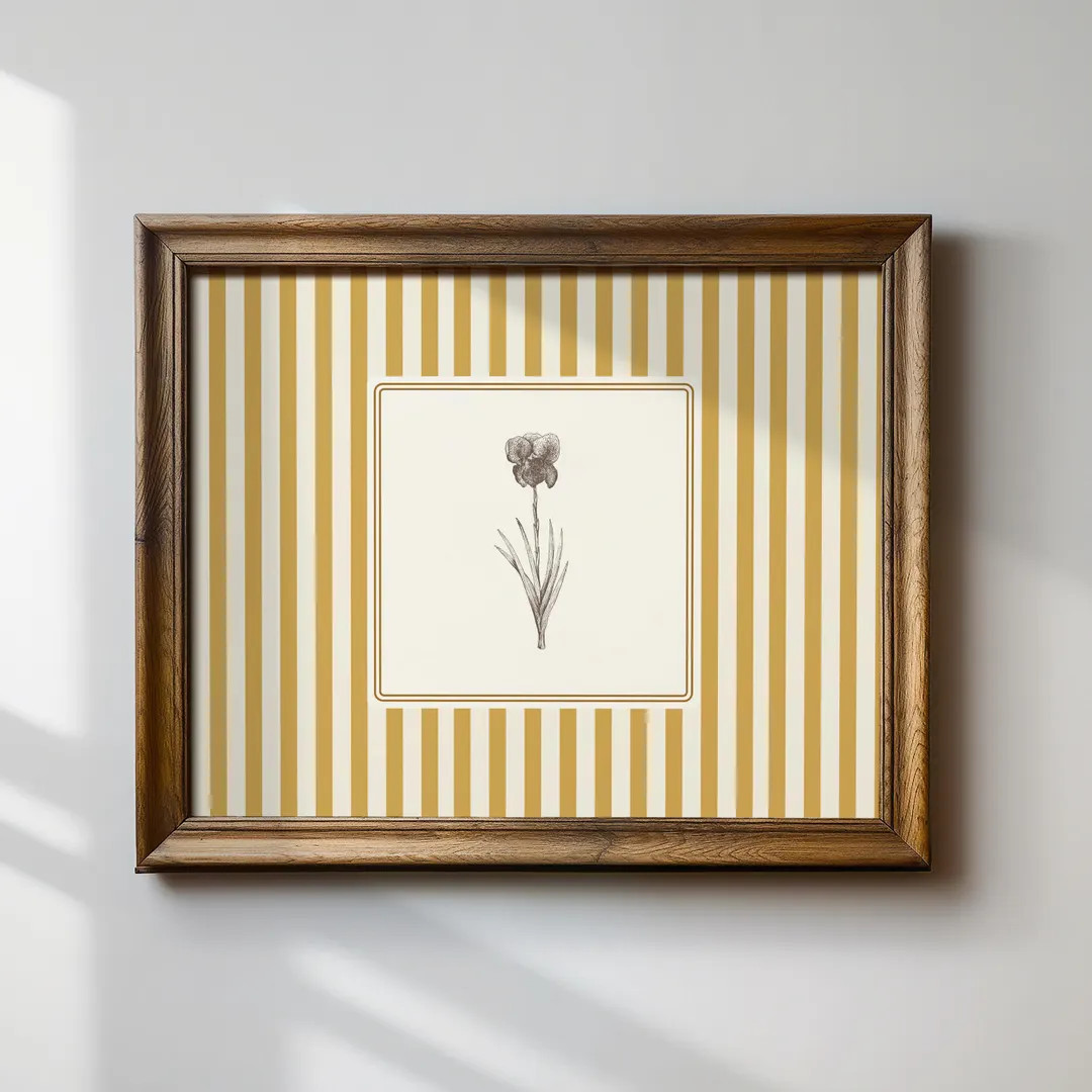 Mustard Yellow Iris Flower Print: Minimalist Trendy Wall Art (Digital Download, Digital Downloads... | Etsy (US)