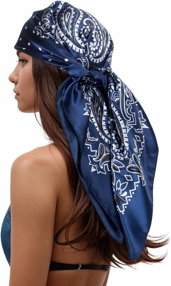 RIIQIICHY Head Scarf for Women Like Silk Scarf Hair Scarf Printed Square Scarf Bandanas for Women... | Amazon (US)
