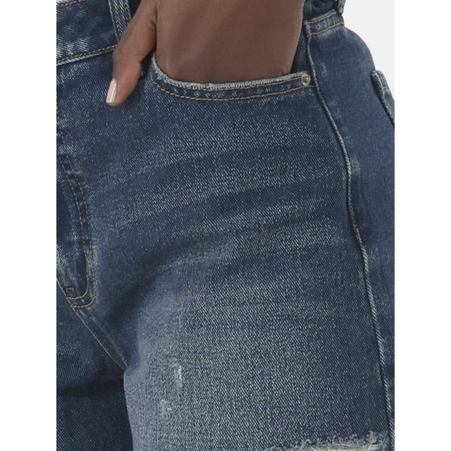 Time and Tru Women's High Rise Denim Short, 4" Inseam, Sizes 2-20 | Walmart (US)