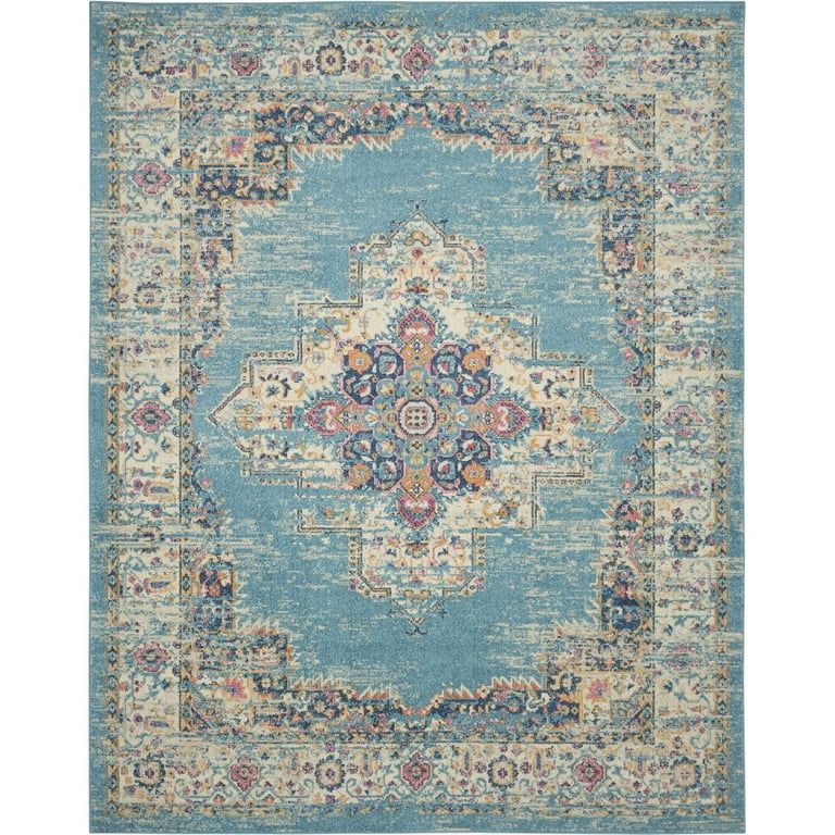 Nourison Passion Bohemian Light Blue 6'7" x 9'6" Area Rug, (7x10) | Walmart (US)