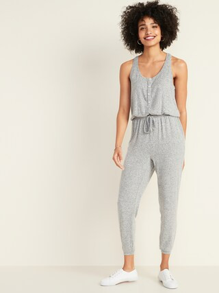 Plush-Knit Sleeveless Lounge Jumpsuit for Women | Old Navy (US)