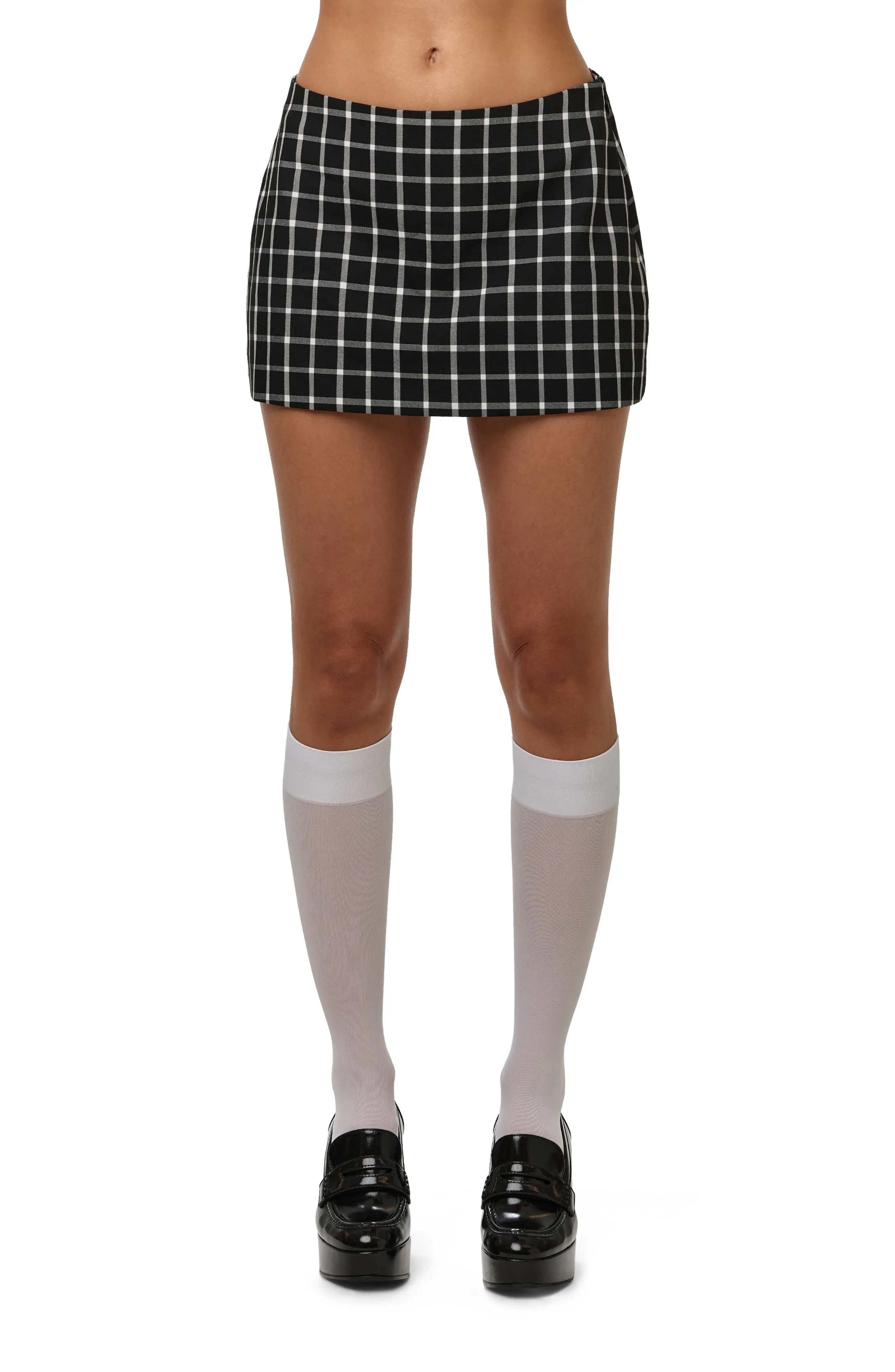 Naked Wardrobe Check Suiting Miniskirt (Women) | Nordstrom | Nordstrom