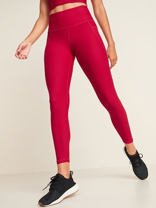High-Waisted Elevate Powersoft 7/8-Length Side-Pocket Leggings For Women | Old Navy (US)