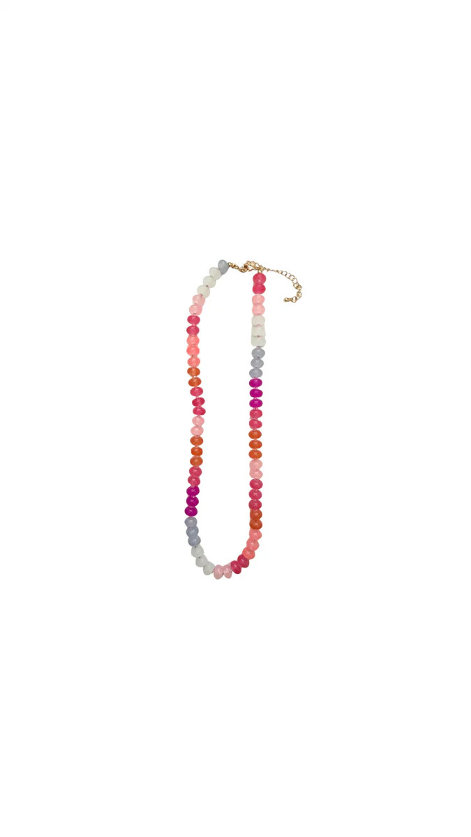 The Peony Necklace- Pink/ Orange/ Blue | Cocos Beads and Co