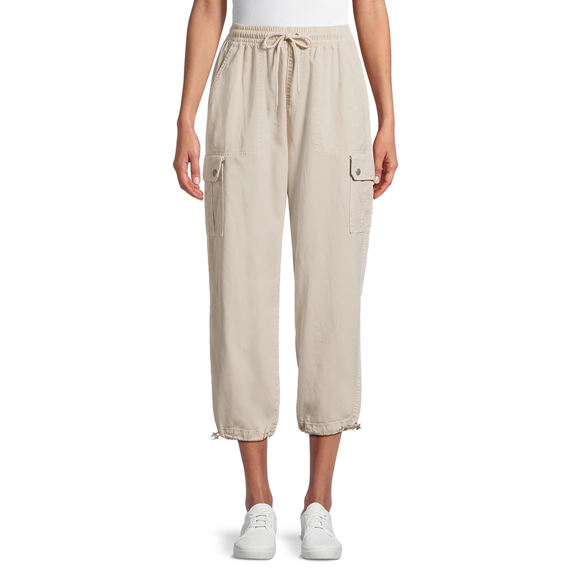 Time and Tru Women's Cargo Parachute Jogger Pants, 26" Inseam, Sizes XS-XXXL | Walmart (US)