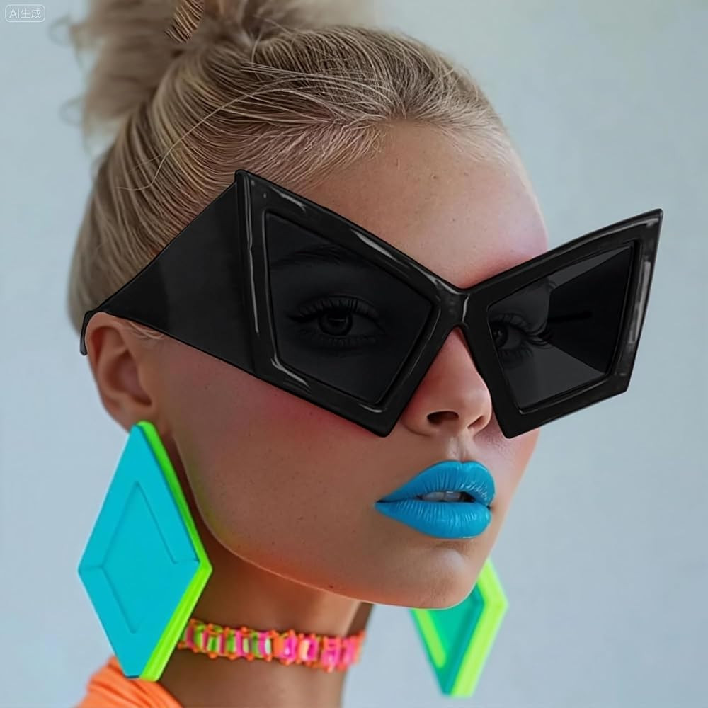 Amazon.com: Oversized Funny Sunglasses Black Novelty Party Glasses for Adults Women Max Face Widt... | Amazon (US)