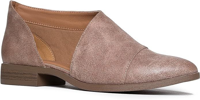 J. Adams Pismo Pointed Toe Loafers - Open Side Cut Out Flats – Slip On Bootie | Amazon (US)