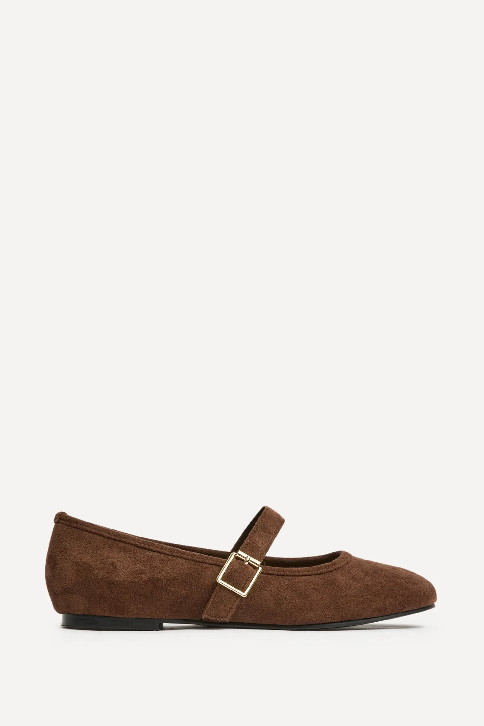 Linzi Schedule Brown Faux Suede Ballet Flats | PrettyLittleThing UK