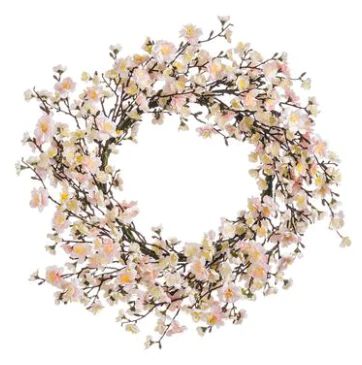 24" Cherry Blossom Wreath, Pink | The Nested Fig