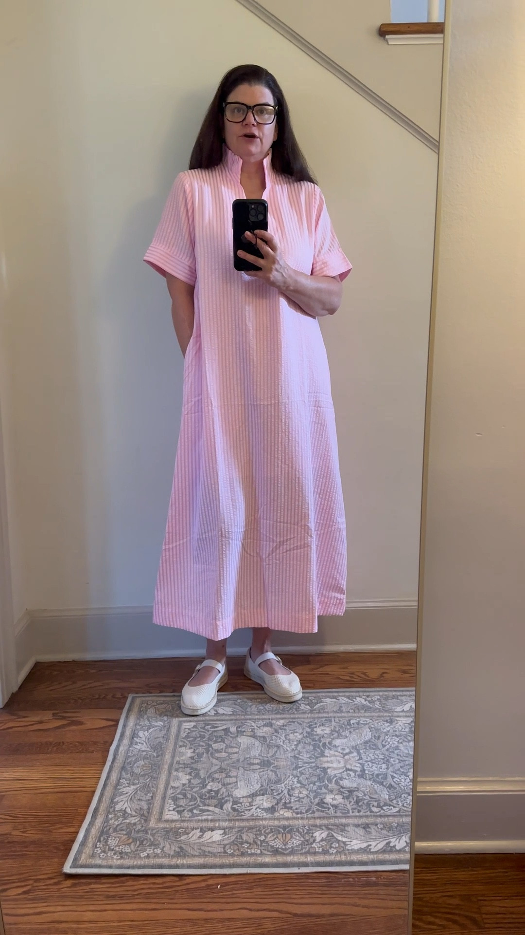 Loving this dress I just got in from The Willow Tree boutique! Pink and white stripped seersucker just jumped into my cart because that is what happens with southerners and seersucker! 😂 I am wearing a medium  

#LTKSeasonal #LTKOver40 #LTKMidsize