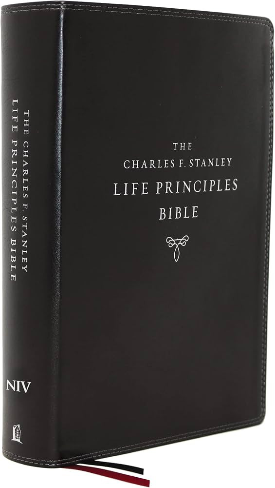 NIV, Charles F. Stanley Life Principles Bible, 2nd Edition, Leathersoft, Black, Comfort Print: Gr... | Amazon (US)