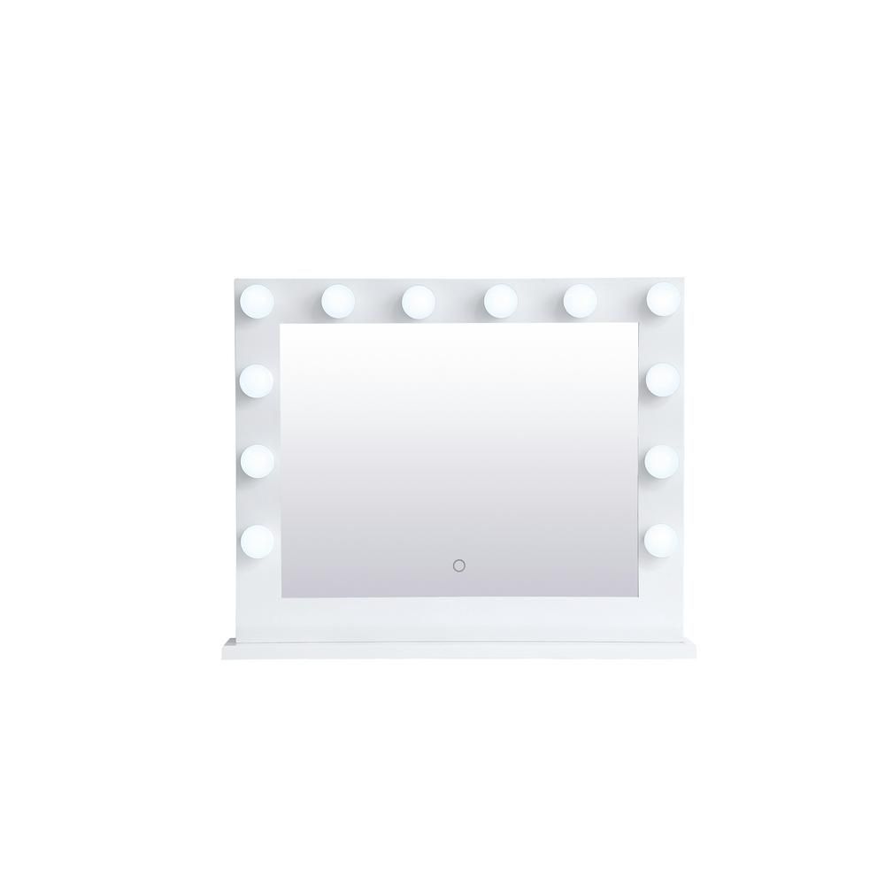 Unbranded Timeless 25.19 in. W x 19.29 in. H Framed Rectangular LED Light Bathroom Vanity Mirror ... | The Home Depot