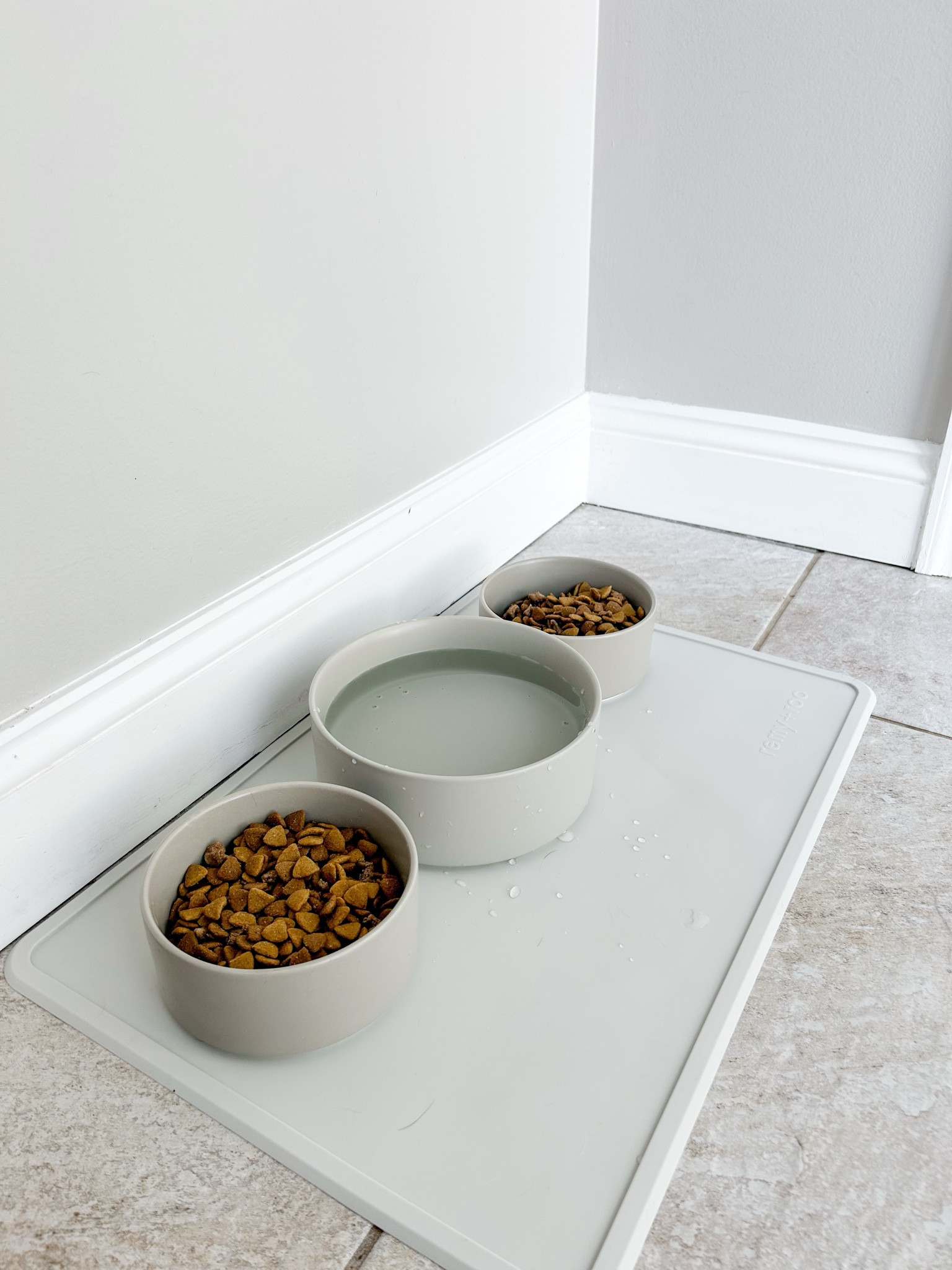 Cute new dog bowl setup! I got the 8” bowl for their water and the 6” bowls for their food. Love this mat too. Its dishwasher safe and I love the neutral colors. 

#LTKFindsUnder50 #LTKHome #LTKFamily