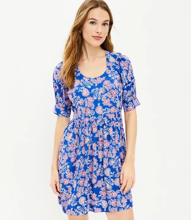 Puff Sleeve Swing Dress | LOFT