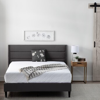 Brookside Sara Charcoal Queen Wood Platform Bed | Lowe's