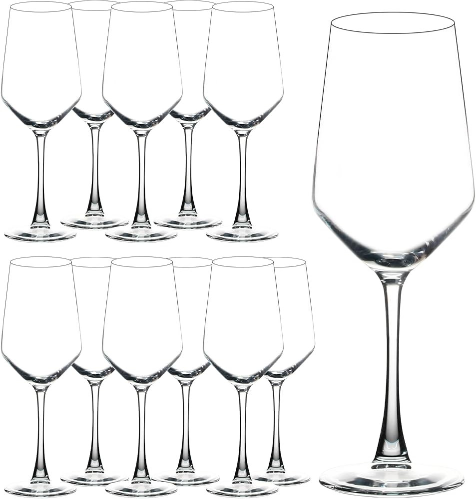 YANGNAY Wine Glasses (Set of 12, 13 Oz), Clear Wine Glasses for Red or White Wine, Smooth Rim, Di... | Amazon (US)