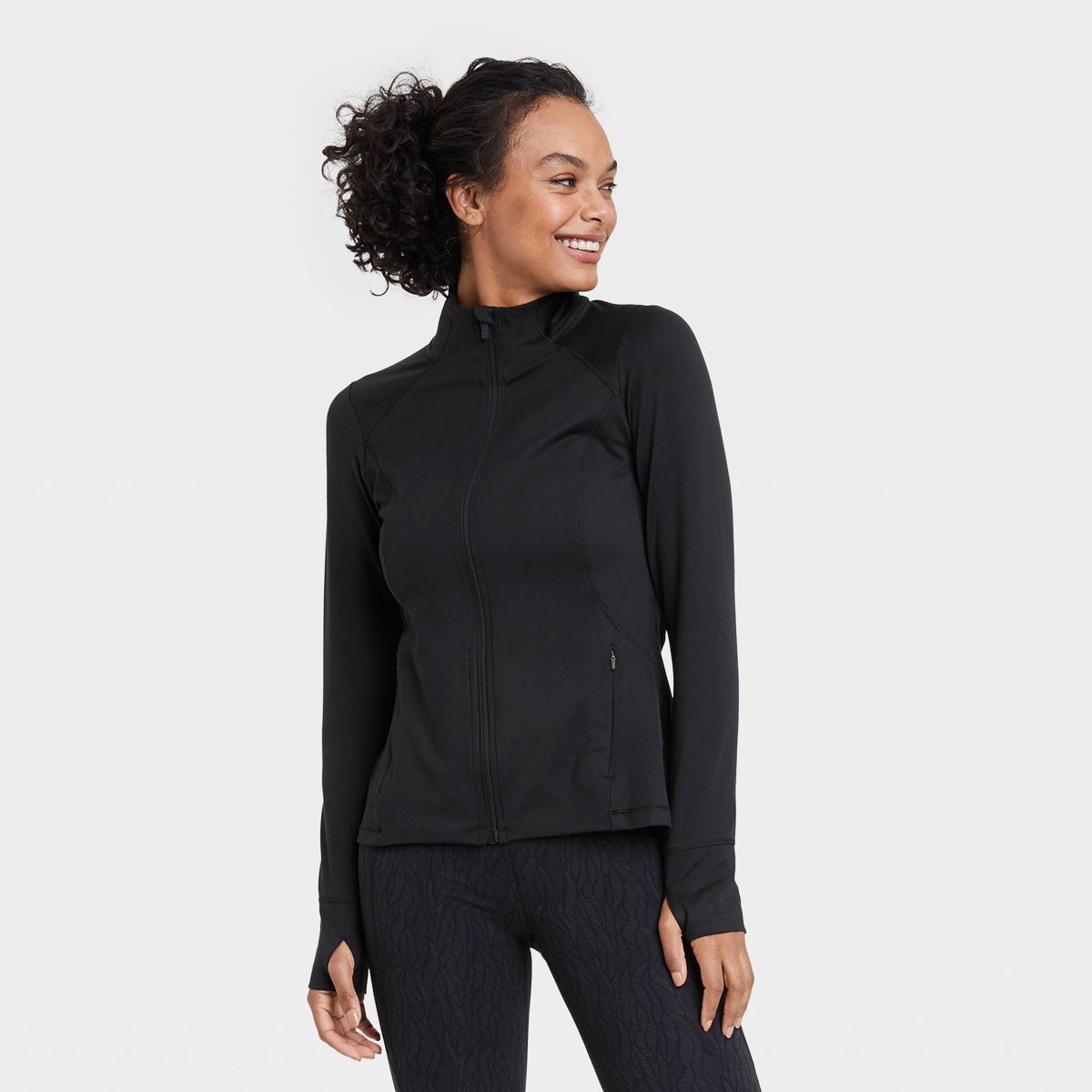 Women's Zip-Front Shacket - All in Motion™ Black S | Target
