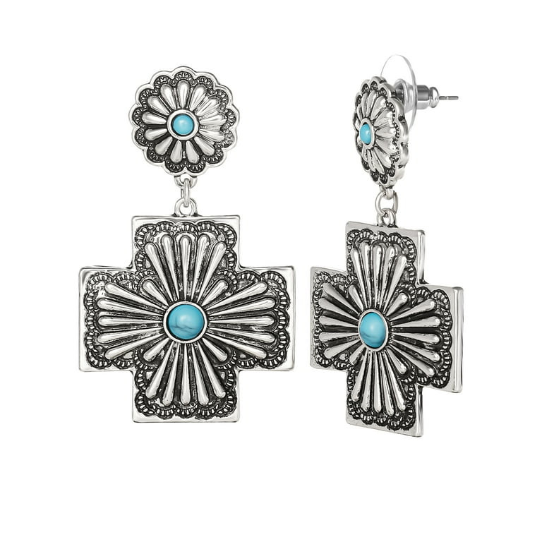 Jessica Simpson Faux Turquoise Stone Drop Earring | Walmart (US)