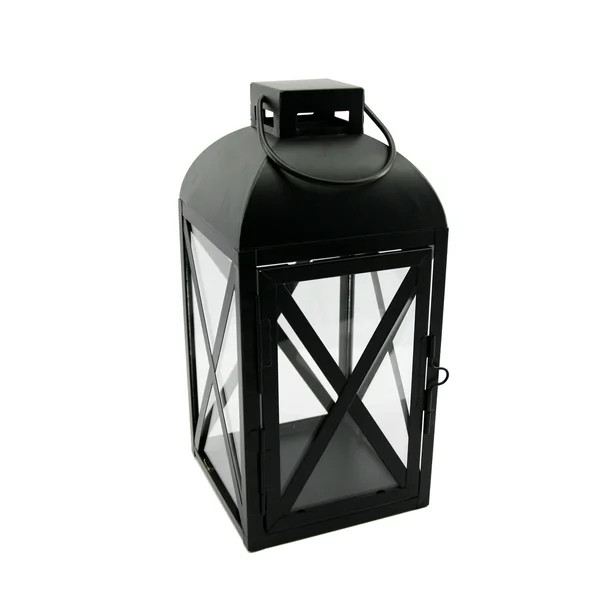 Mainstays Medium Black Metal Candle Holder Lantern - Walmart.com | Walmart (US)