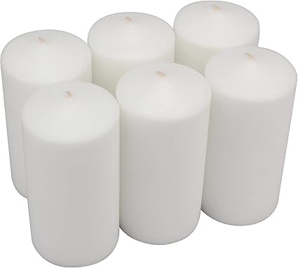 Stonebriar Tall 3x6 Inch Unscented Pillar Candles,White, 6 count | Amazon (US)