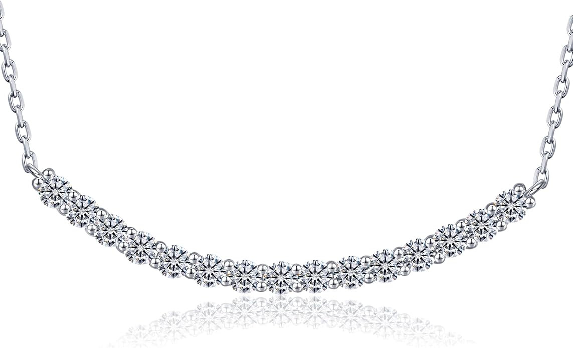 Moissanite Necklace for Women,1-1.5 Carat Lab Grown Moissanite Diamond Necklace D Color (VVS1),92... | Amazon (US)